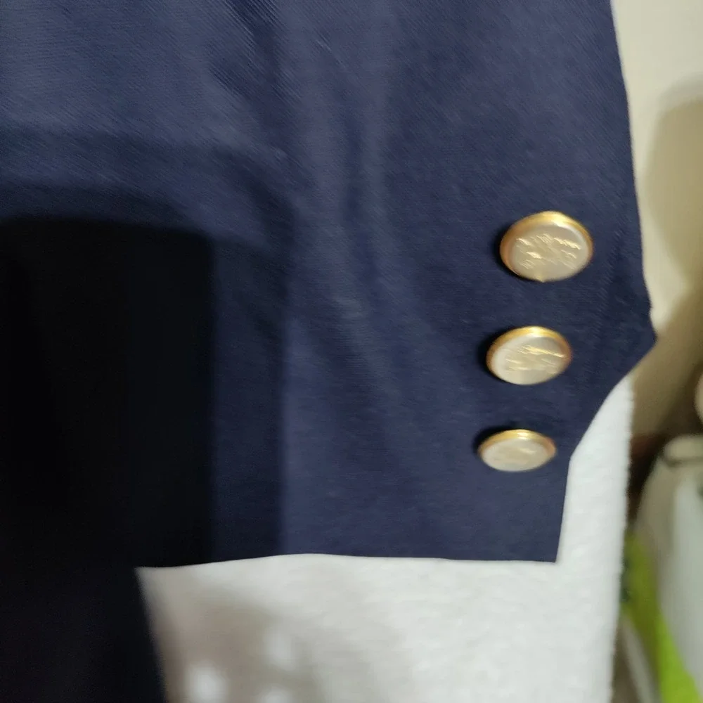 Vintage Burrbery Navy‎ Blue Mens Spots Coat 50in Chest
